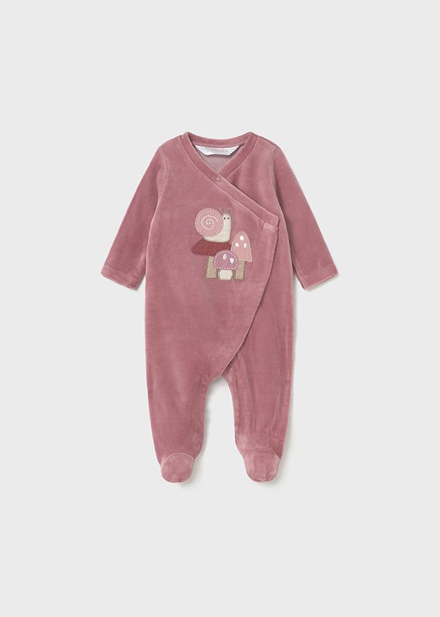 Tutina in ciniglia neonata Mayoral Newborn Lumaca rosa orchidea Mayoral 0-1 Mesi 55cm