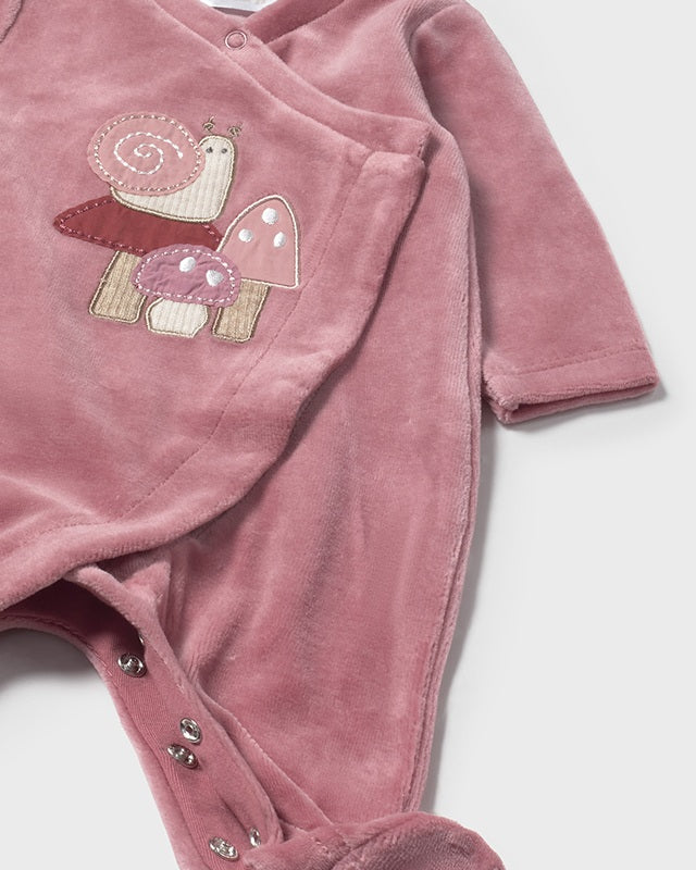 Tutina in ciniglia neonata Mayoral Newborn Lumaca rosa orchidea Mayoral 0-1 Mesi 55cm