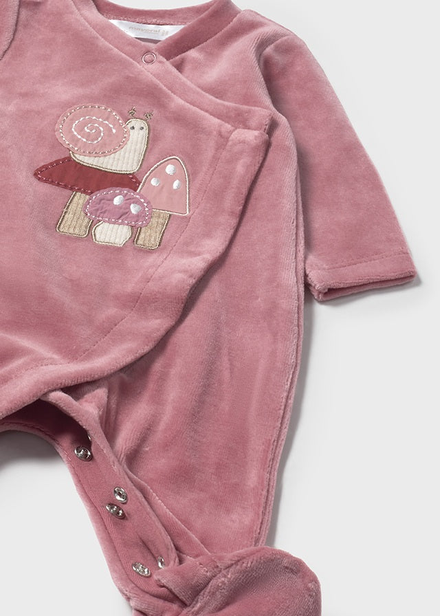 Tutina in ciniglia neonata Mayoral Newborn Lumaca rosa orchidea Mayoral 0-1 Mesi 55cm