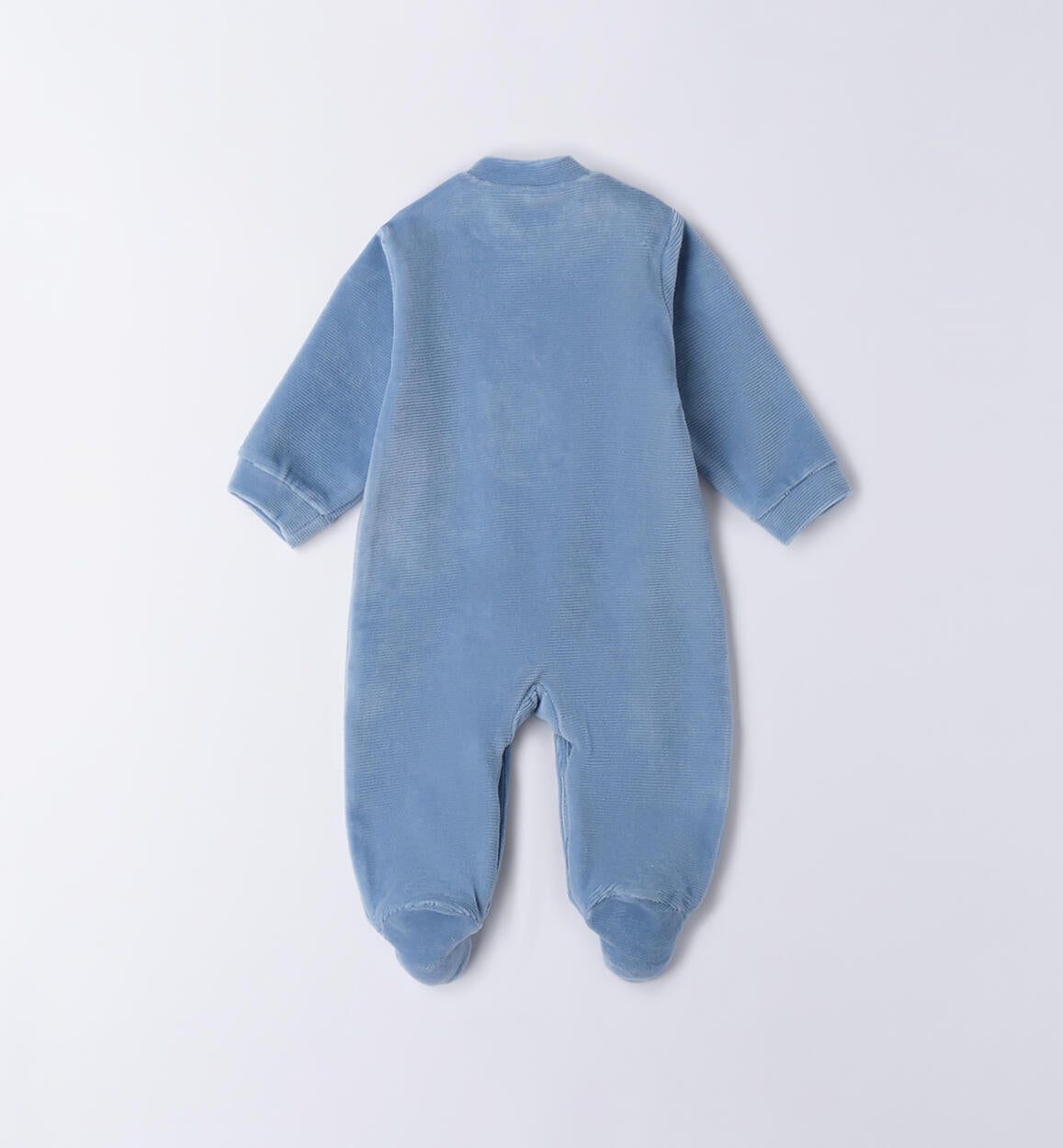 Tutina in ciniglia neonato iDO ricamo gattino azzurro iDO 0 Mesi 50cm
