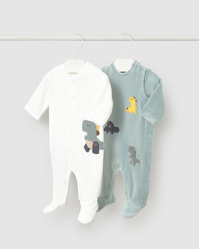 Tutina in ciniglia neonato Mayoral Newborn Dinosauro acqua o panna Mayoral 0-1 Mesi 55cm