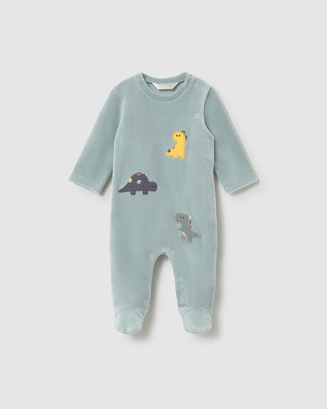 Tutina in ciniglia neonato Mayoral Newborn Dinosauro acqua o panna Mayoral 0-1 Mesi 55cm