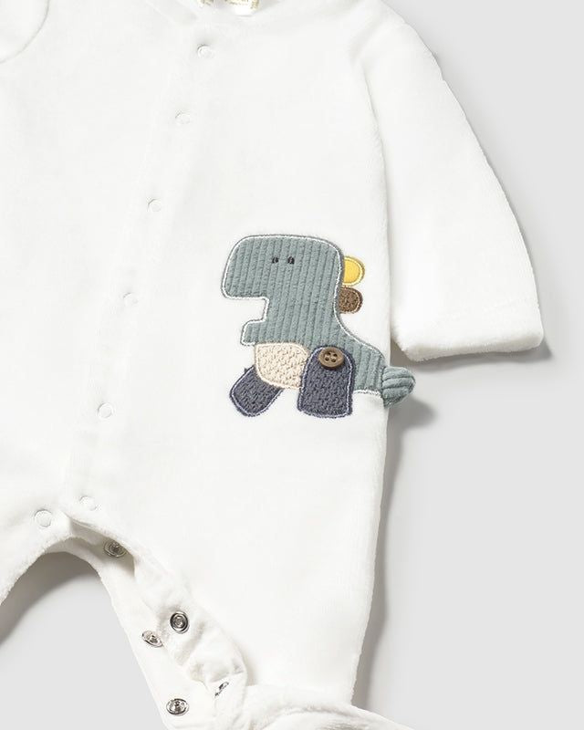 Tutina in ciniglia neonato Mayoral Newborn Dinosauro acqua o panna Mayoral 0-1 Mesi 55cm