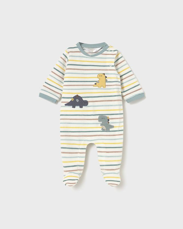 Tutina in ciniglia neonato Mayoral Newborn dinosauro righe acqua Mayoral 0-1 Mesi 55cm