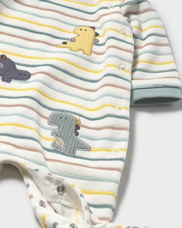 Tutina in ciniglia neonato Mayoral Newborn dinosauro righe acqua Mayoral 0-1 Mesi 55cm