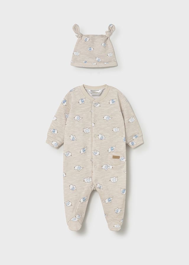 Tutina lunga neonato elefanti tortora Mayoral Newborn Mayoral 0-1 Mesi 55cm