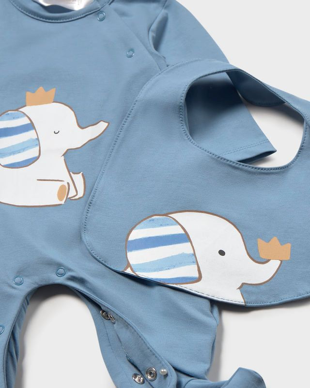 Tutina lunga e bavaglino neonato Mayoral Newborn elefante carta da zucchero Mayoral 0-1 Mesi 55cm