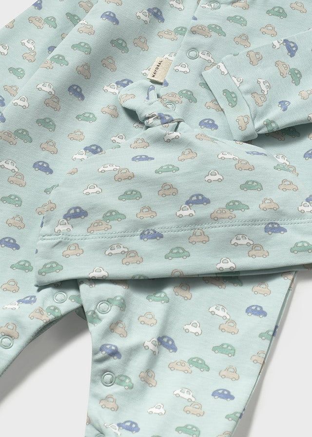 Tutina pigiama con cappello neonato Mayoral Newborn macchinine verde Mayoral Verde
