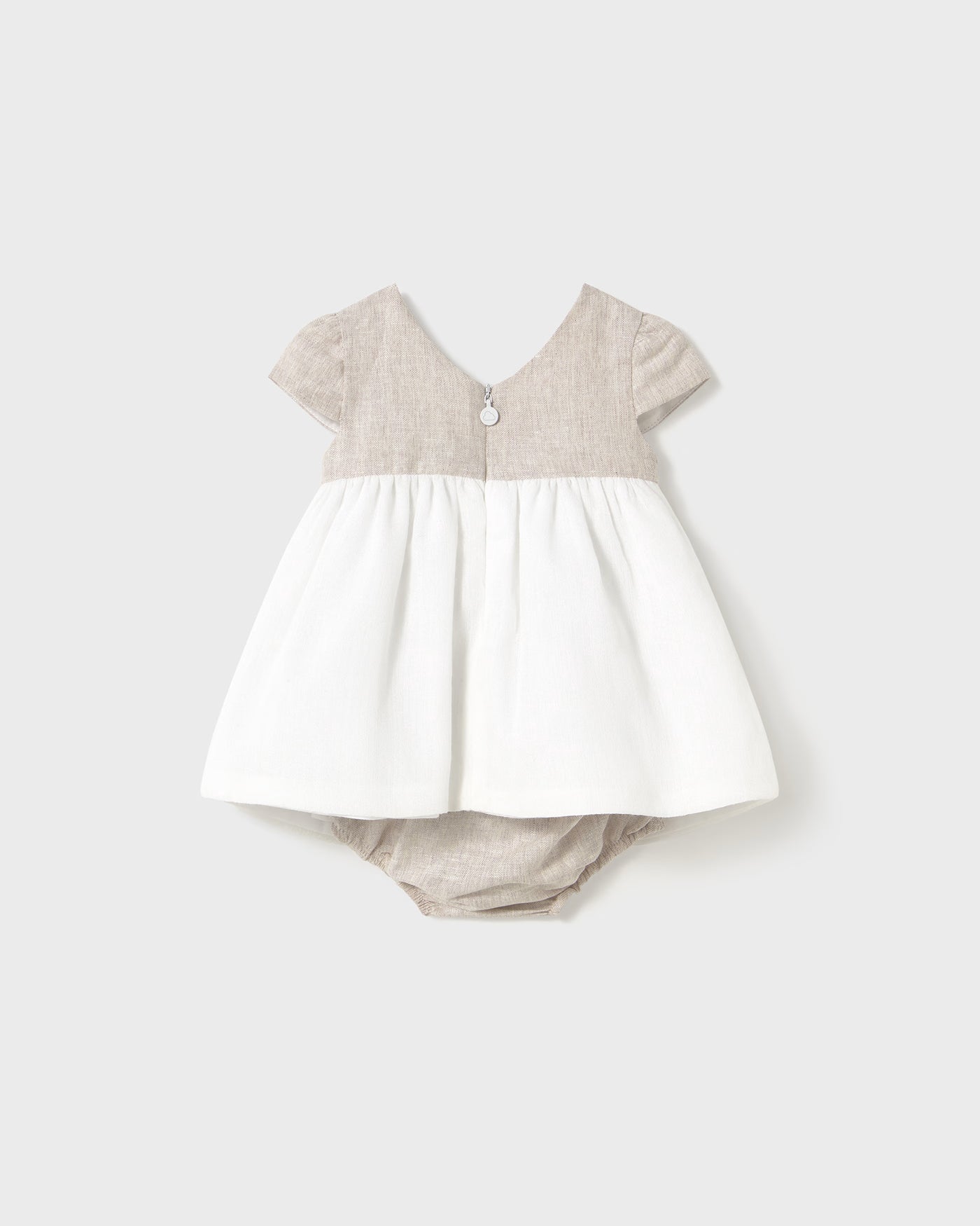 Abito con copri pannolino cerimonia neonata Mayoral Newborn beige e panna Mayoral Beige