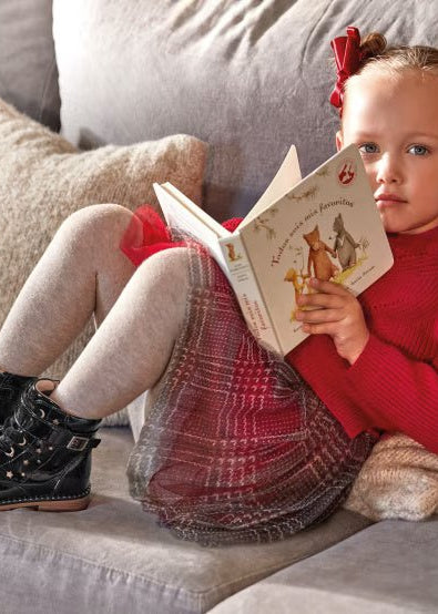 Vestito 2 pezzi combinato tulle con maglione bambina Mayoral rosso - ErreGiModaBimbo