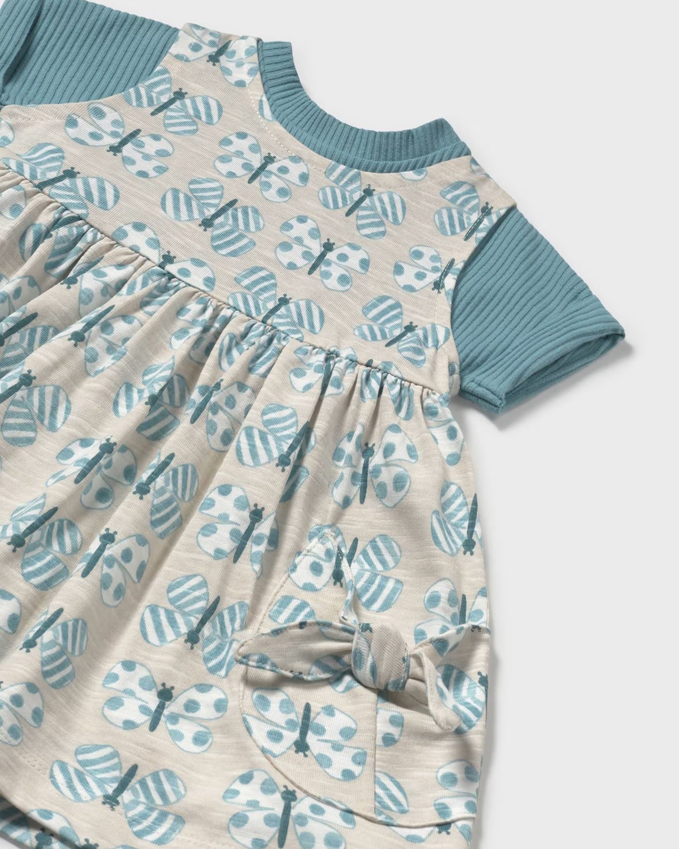 Vestito 2 pezzi stampato con top neonata Mayoral Farfalle smeraldo Mayoral Smeraldo