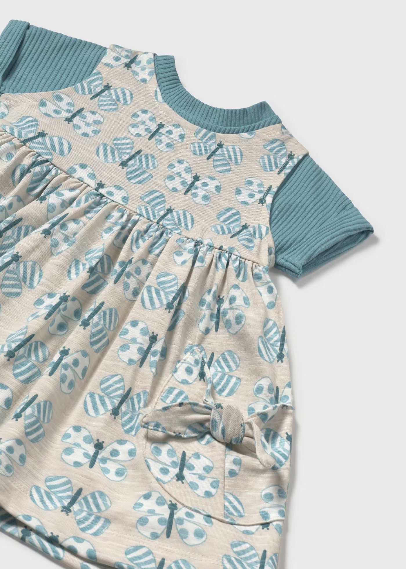 Vestito 2 pezzi stampato con top neonata Mayoral Farfalle smeraldo Mayoral Smeraldo