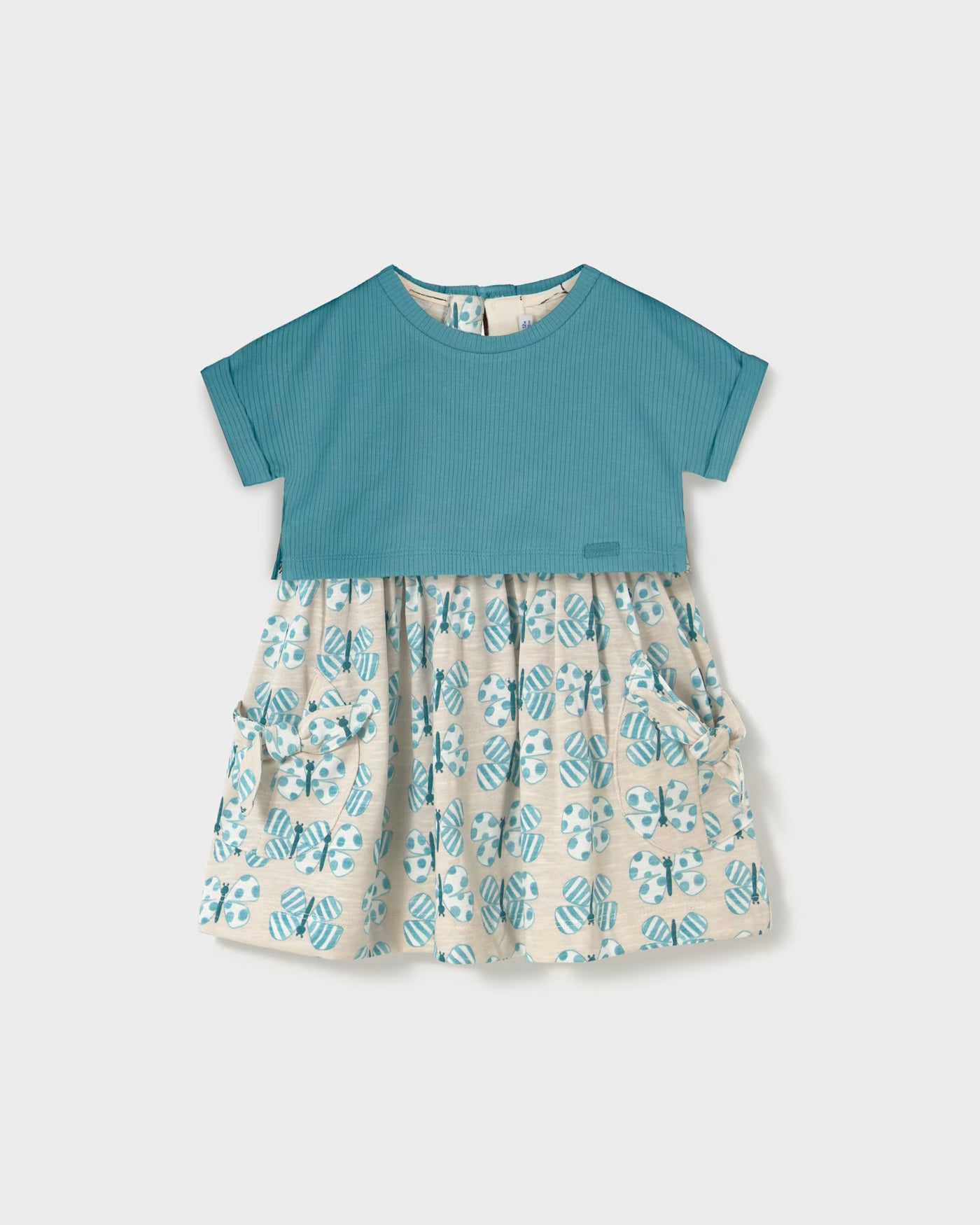Vestito 2 pezzi stampato con top neonata Mayoral Farfalle smeraldo Mayoral Smeraldo