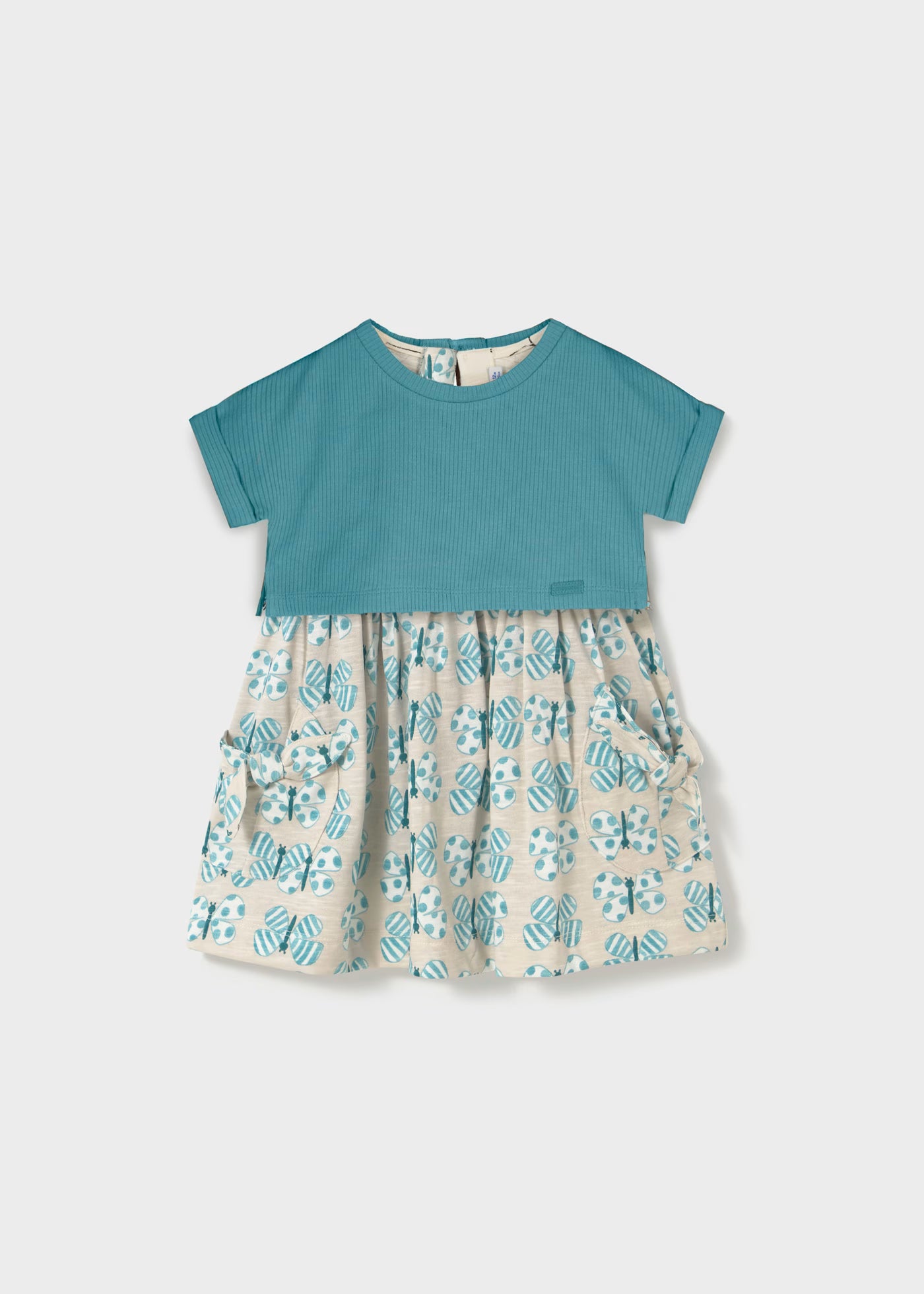 Vestito 2 pezzi stampato con top neonata Mayoral Farfalle smeraldo Mayoral Smeraldo