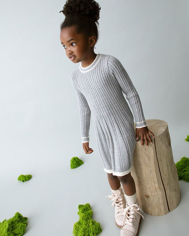 Vestito a costine tricot bambina Mayoral grigio perla Mayoral 2 Anni 92cm