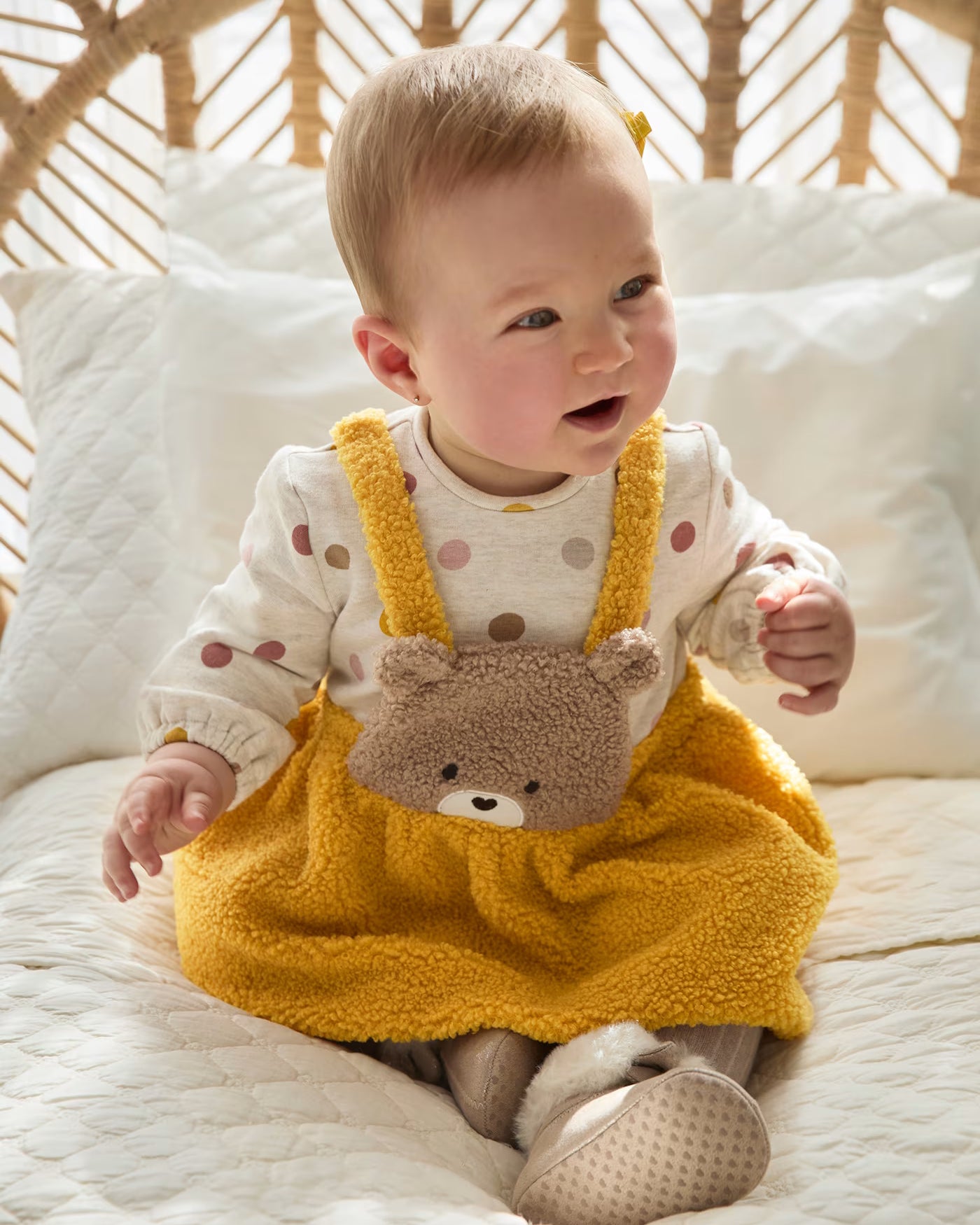 Vestito a pagliaccetto gonna teddy neonata Mayoral Newbonr Giallo Mayoral Giallo