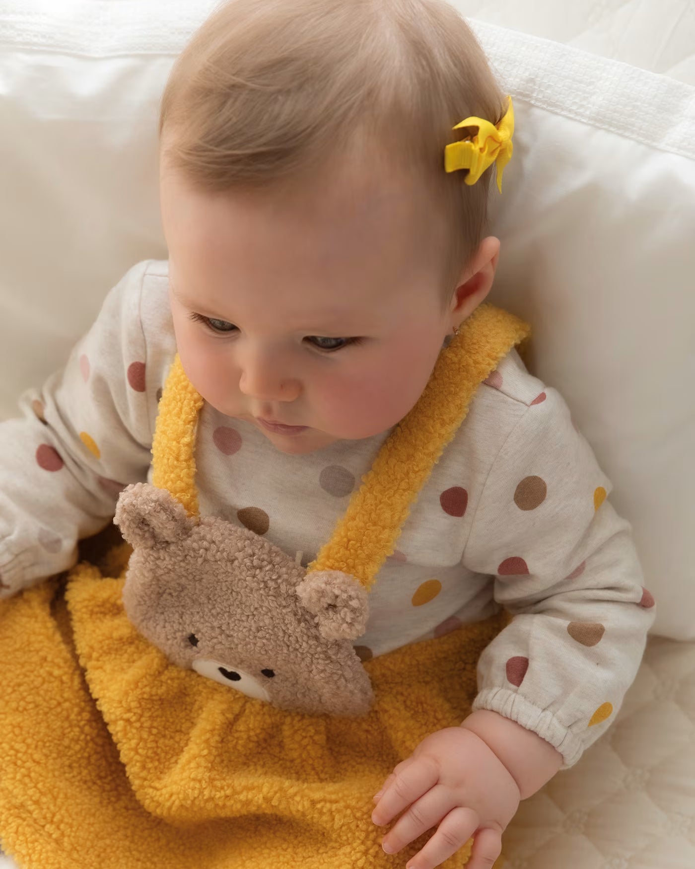 Vestito a pagliaccetto gonna teddy neonata Mayoral Newbonr Giallo Mayoral Giallo