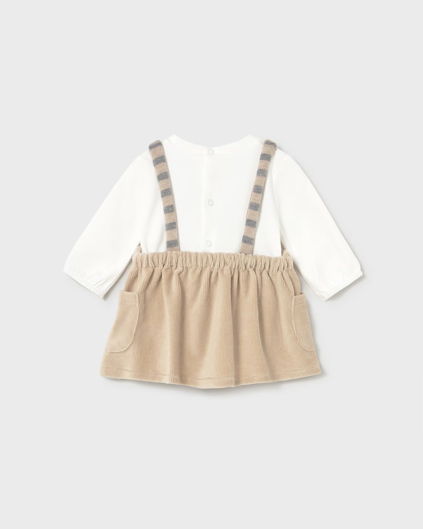 Vestito a pagliaccetto gonna velluto a costine neonata Mayoral Newborn beige Mayoral 0-1 Mesi 55cm