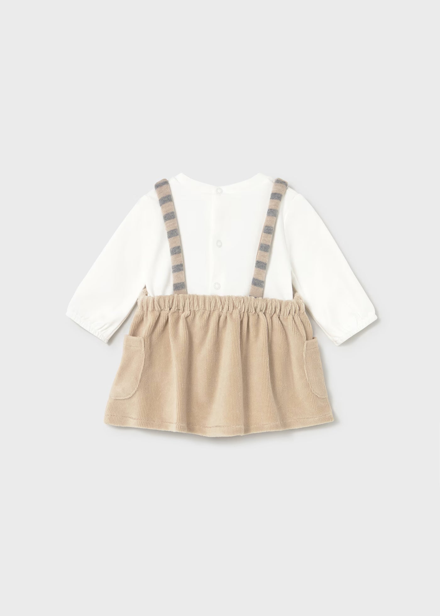 Vestito a pagliaccetto gonna velluto a costine neonata Mayoral Newborn beige Mayoral 0-1 Mesi 55cm