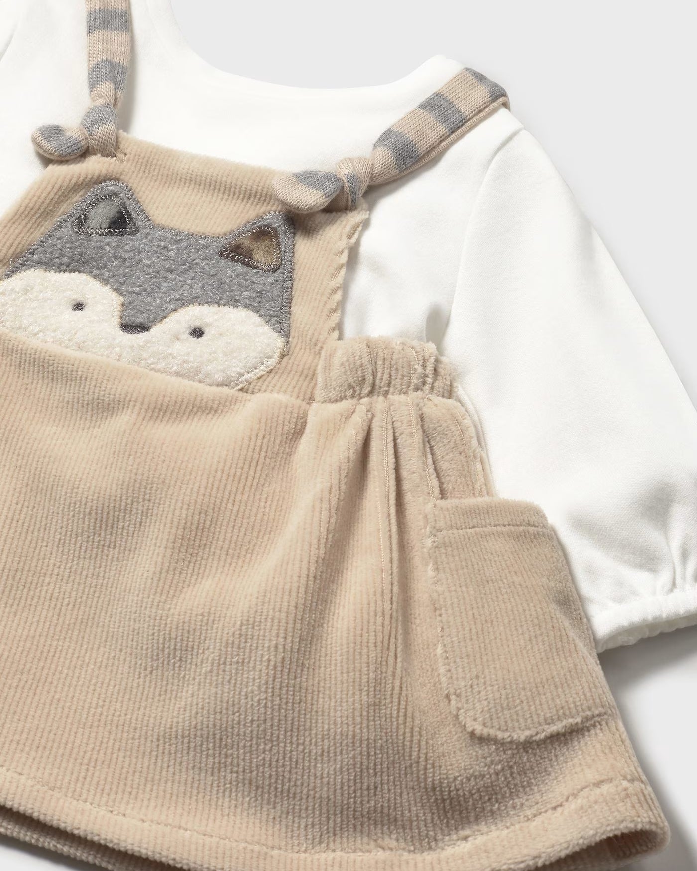 Vestito a pagliaccetto gonna velluto a costine neonata Mayoral Newborn beige Mayoral 0-1 Mesi 55cm