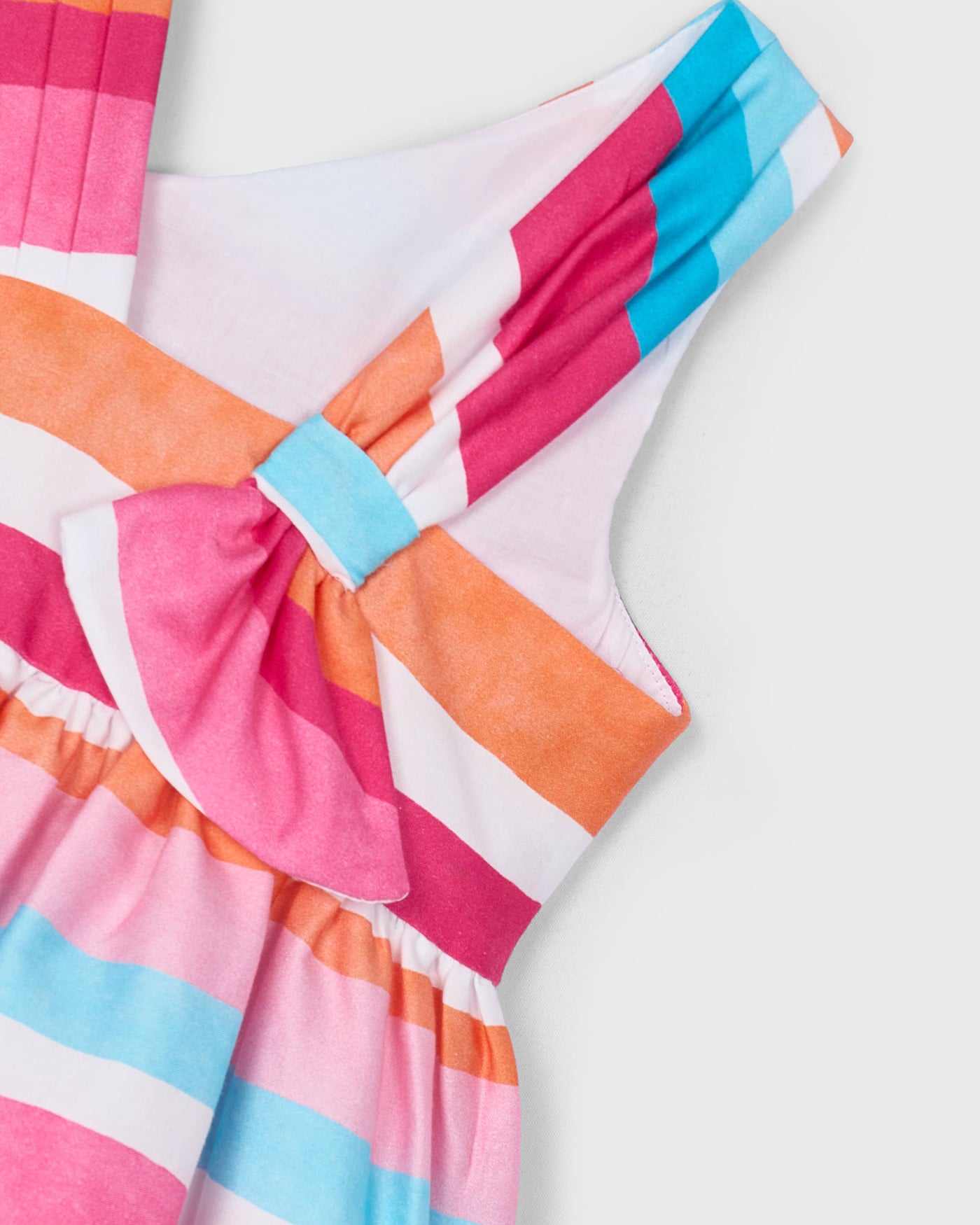 Vestito asimmetrico bambina Mayoral righe magenta e azzurro Mayoral Fucsia