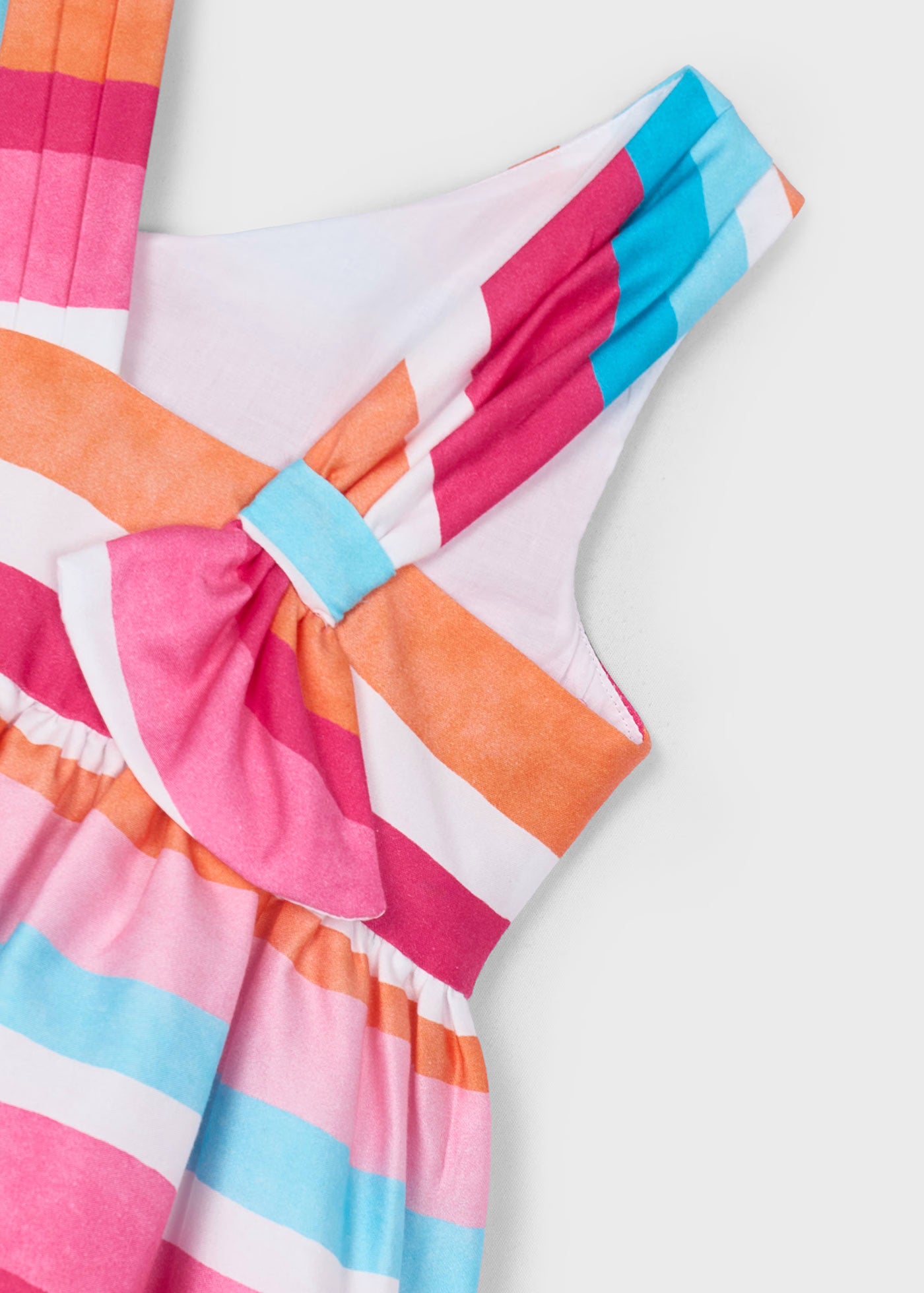 Vestito asimmetrico bambina Mayoral righe magenta e azzurro Mayoral Fucsia