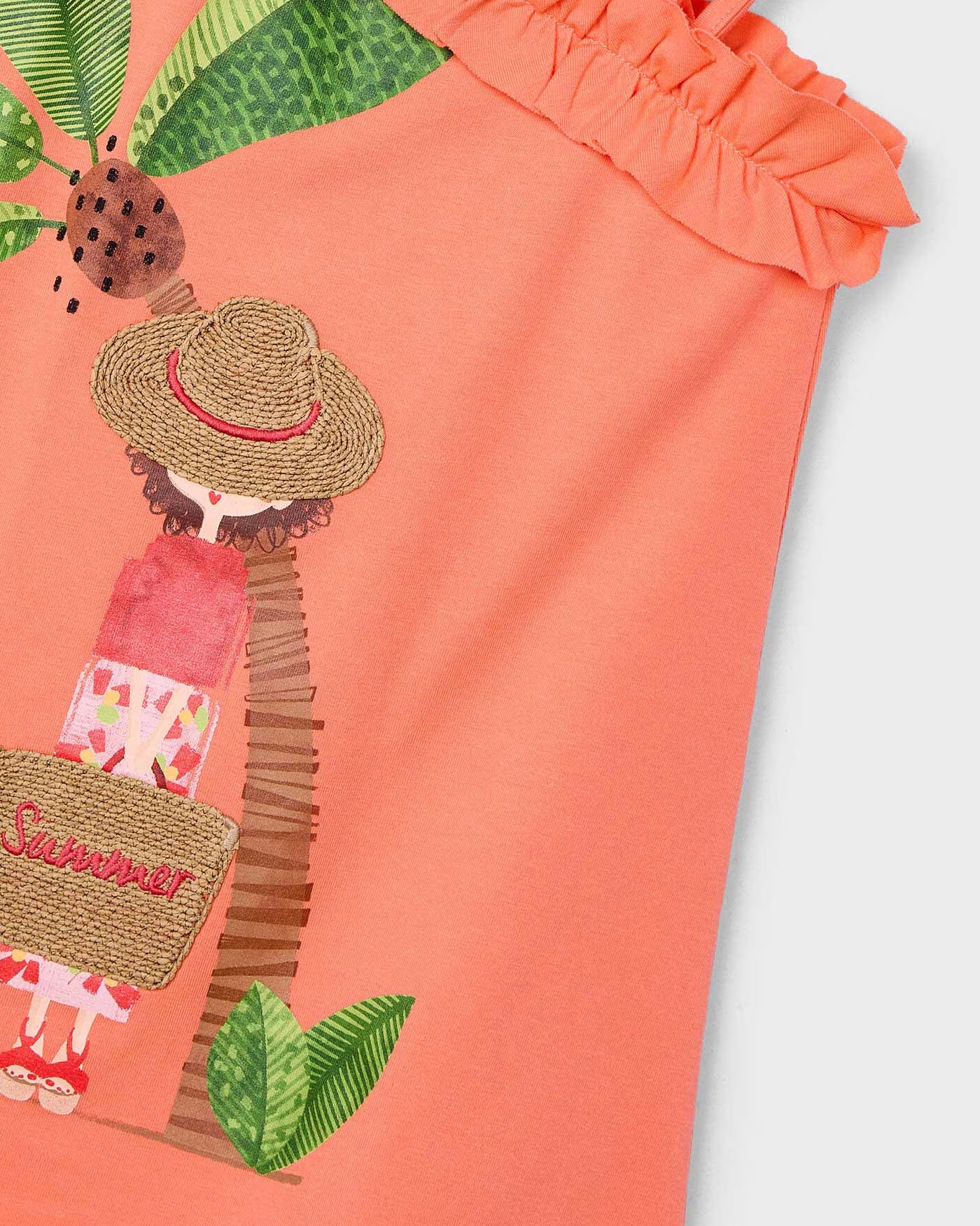 Vestito asimmetrico casual bambina Mayoral Summer mandarino Mayoral Arancione