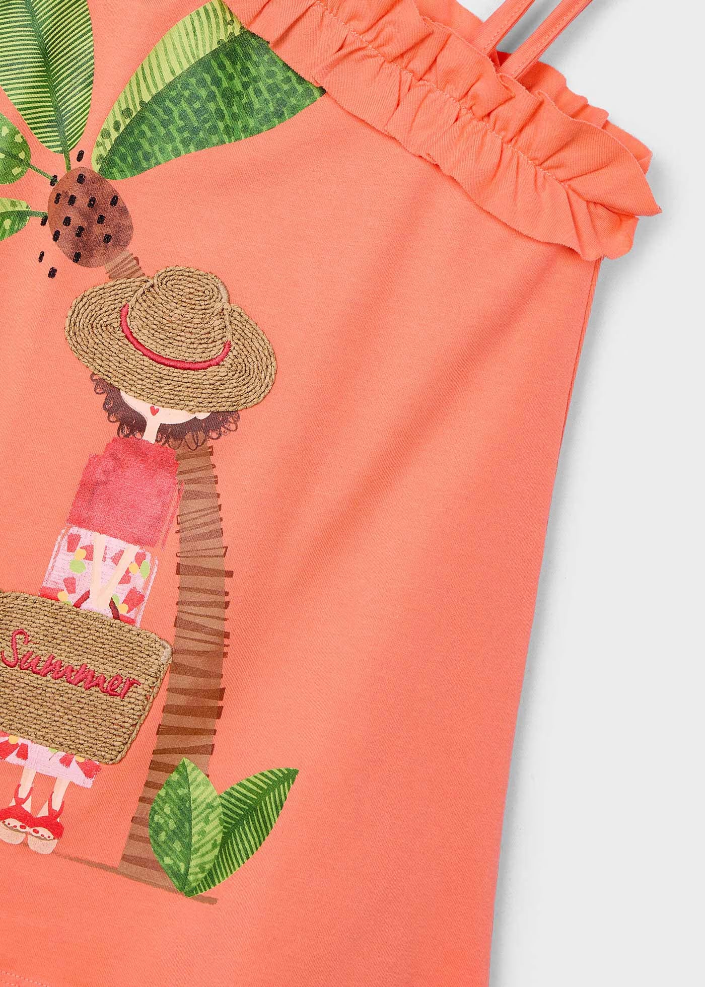 Vestito asimmetrico casual bambina Mayoral Summer mandarino Mayoral Arancione