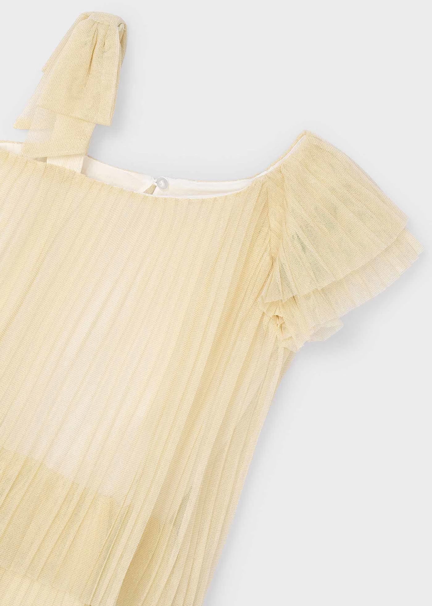 Vestito asimmetrico plissettato bambina Mayoral Champagne Mayoral Champagne