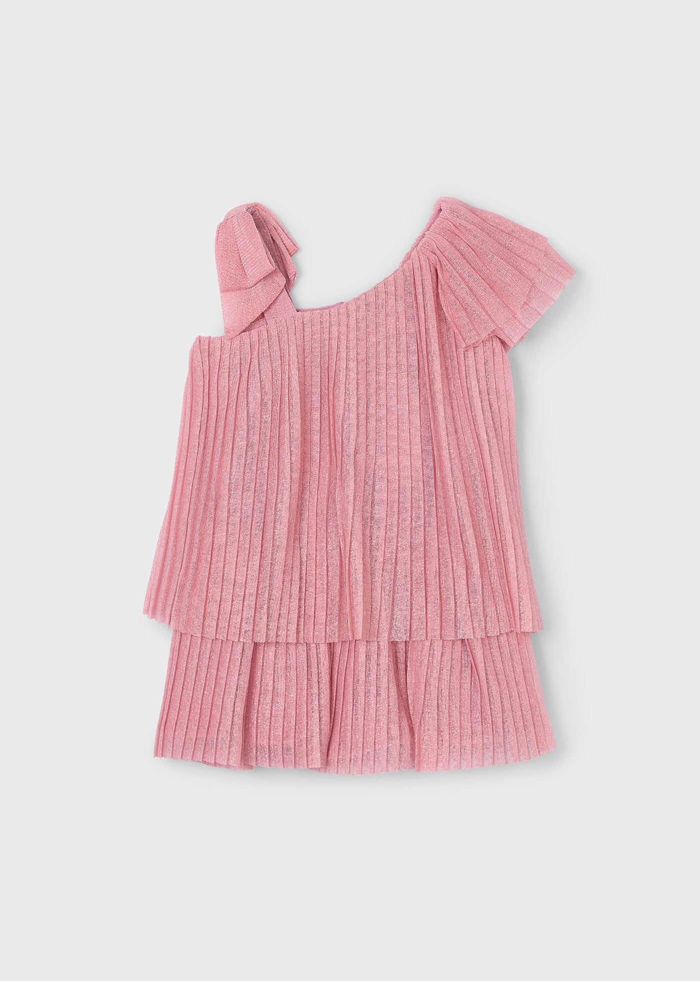 Vestito asimmetrico plissettato bambina Mayoral Rosato Mayoral Rosato
