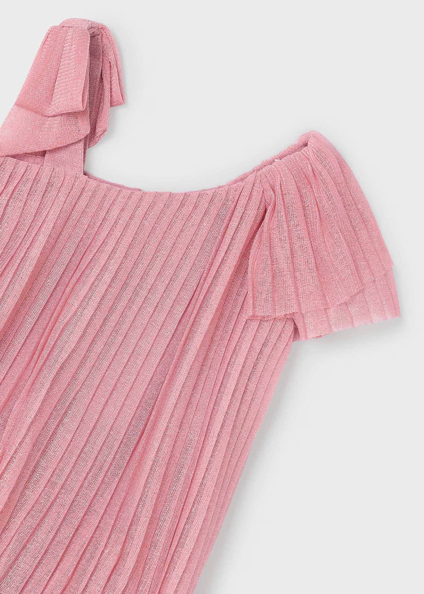 Vestito asimmetrico plissettato bambina Mayoral Rosato Mayoral Rosato
