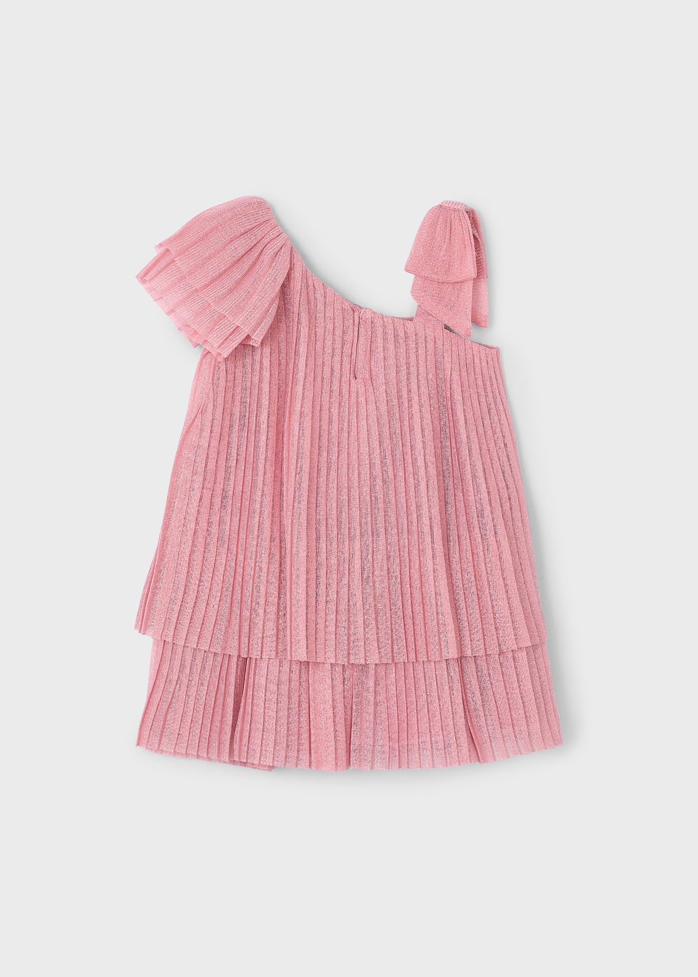 Vestito asimmetrico plissettato bambina Mayoral Rosato Mayoral Rosato