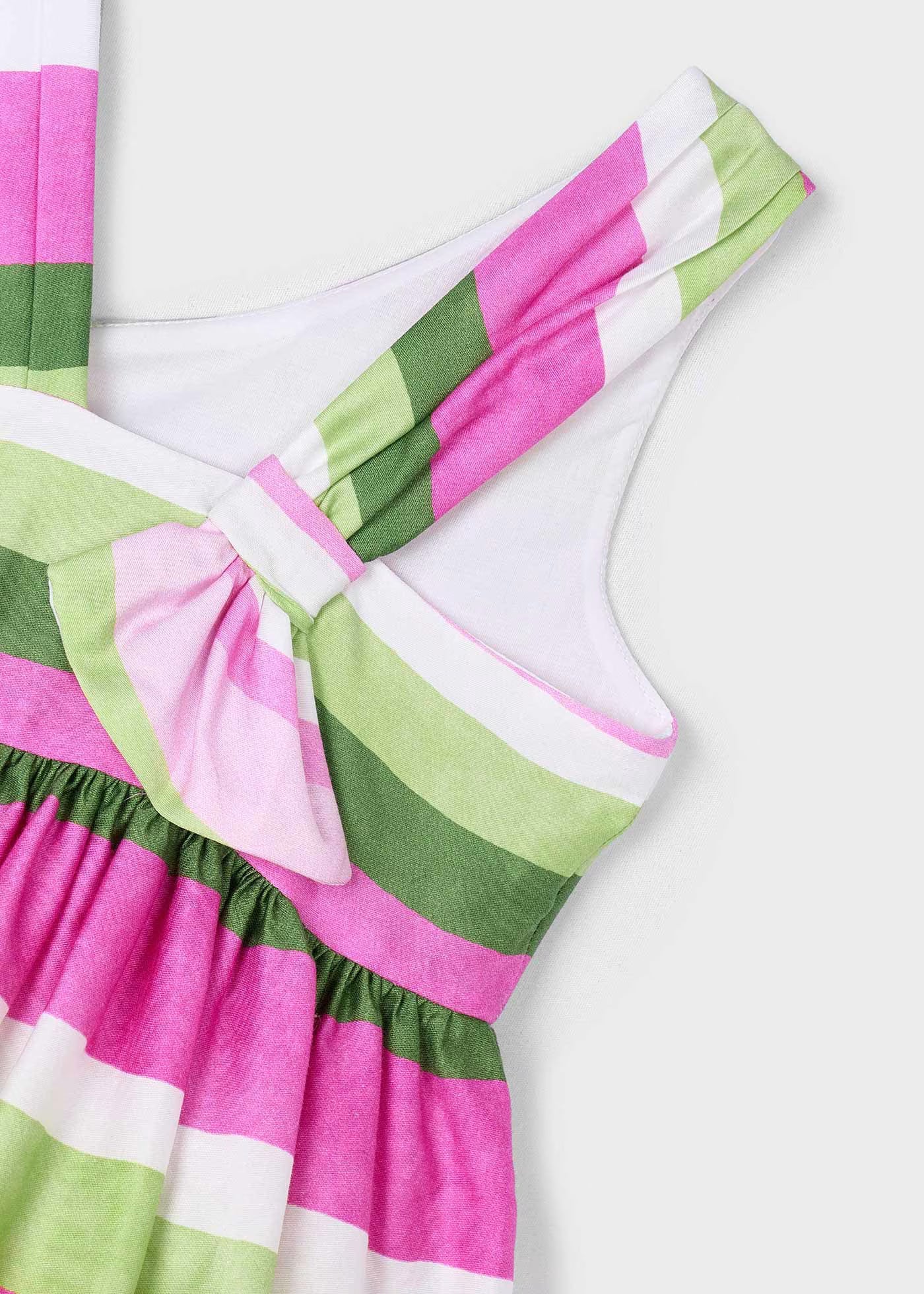 Vestito asimmetrico righe bambina Mayoral verde e orchidea Mayoral Malva