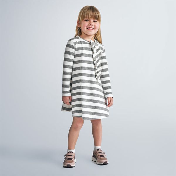 Vestito bambina Mayoral fantasia righe e volant - ErreGiModaBimbo