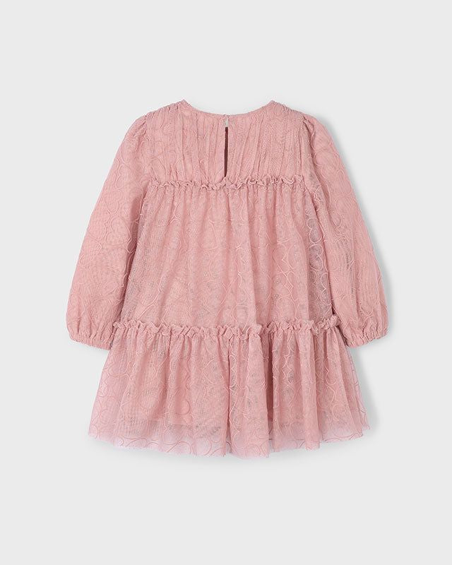 Vestito bambina Mayoral rosa cipria tulle ricamato cuori Mayoral 2 Anni 92cm