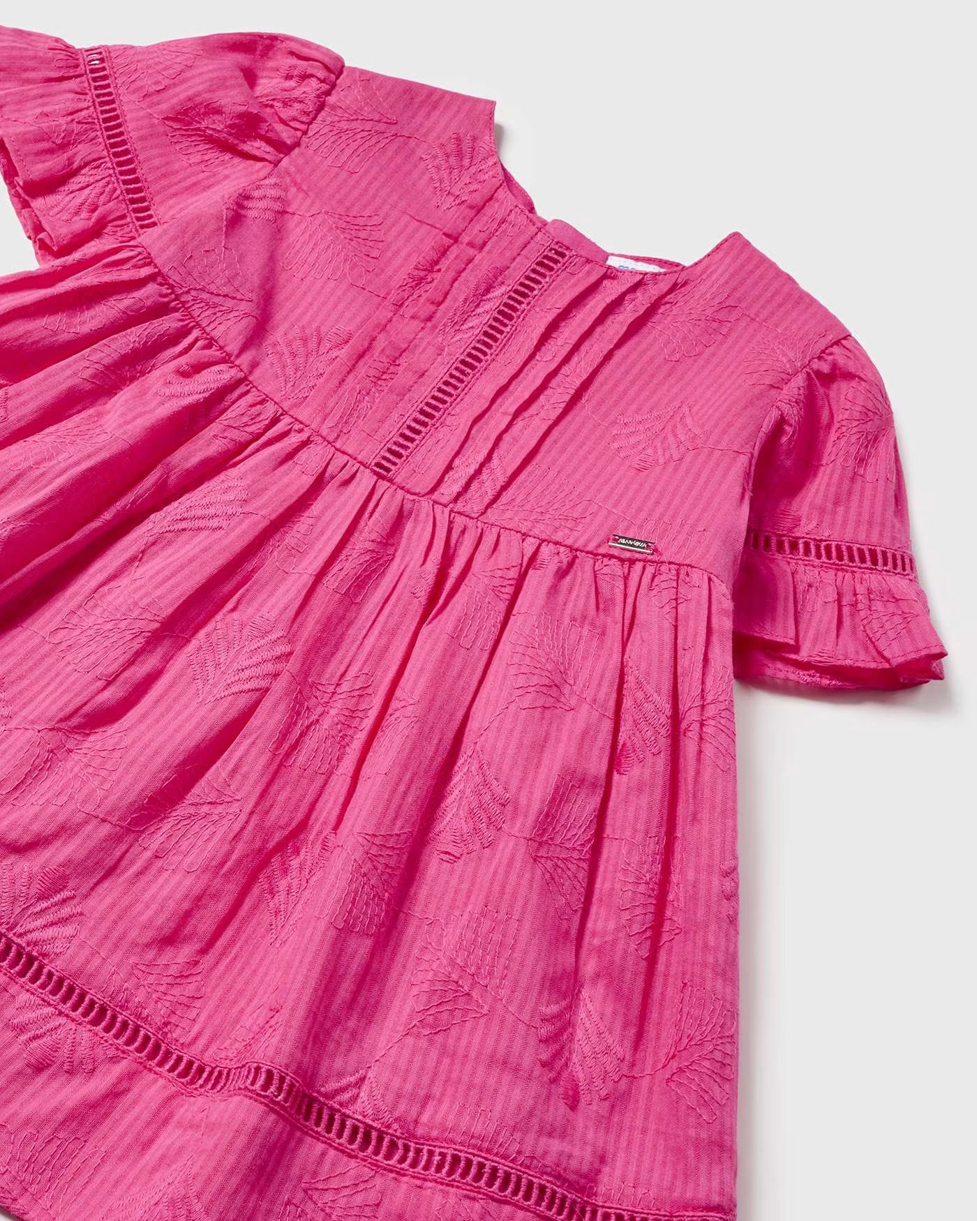 Vestito fresco cotone neonato Mayoral ricamato magenta Mayoral Magenta