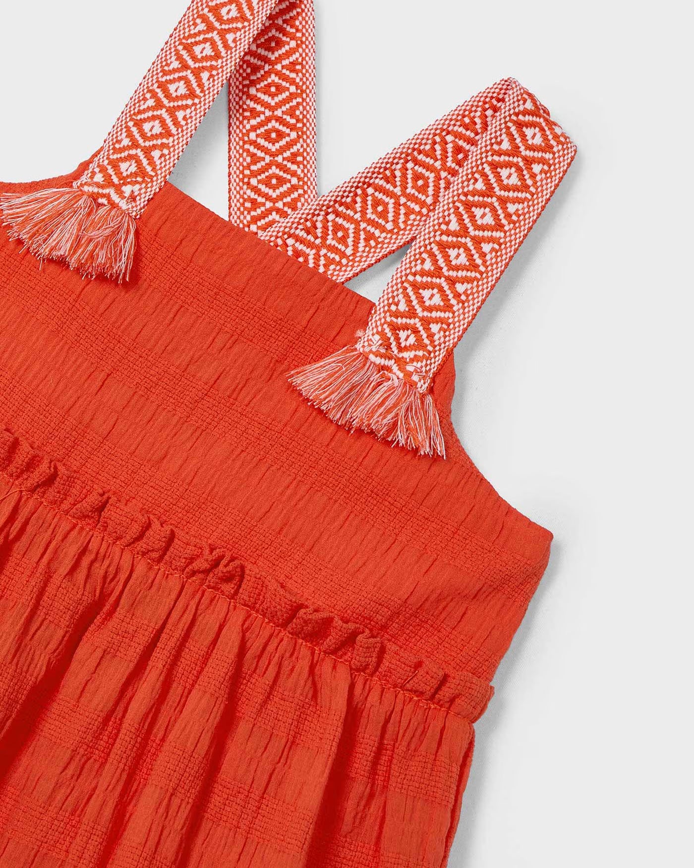 Vestito bretelle fantasia bambina Mayoral rosso paprika Mayoral Rosso