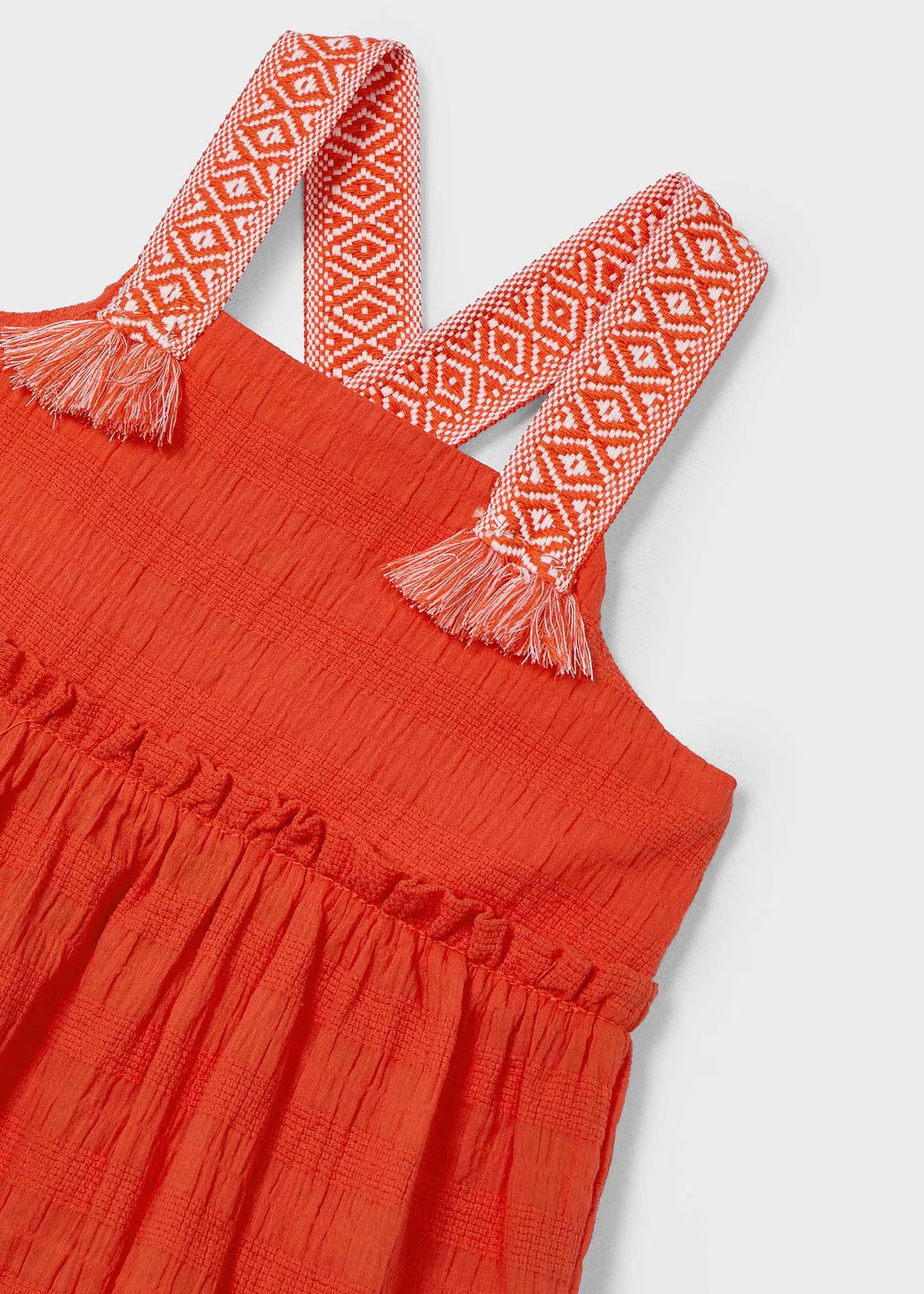 Vestito bretelle fantasia bambina Mayoral rosso paprika Mayoral Rosso