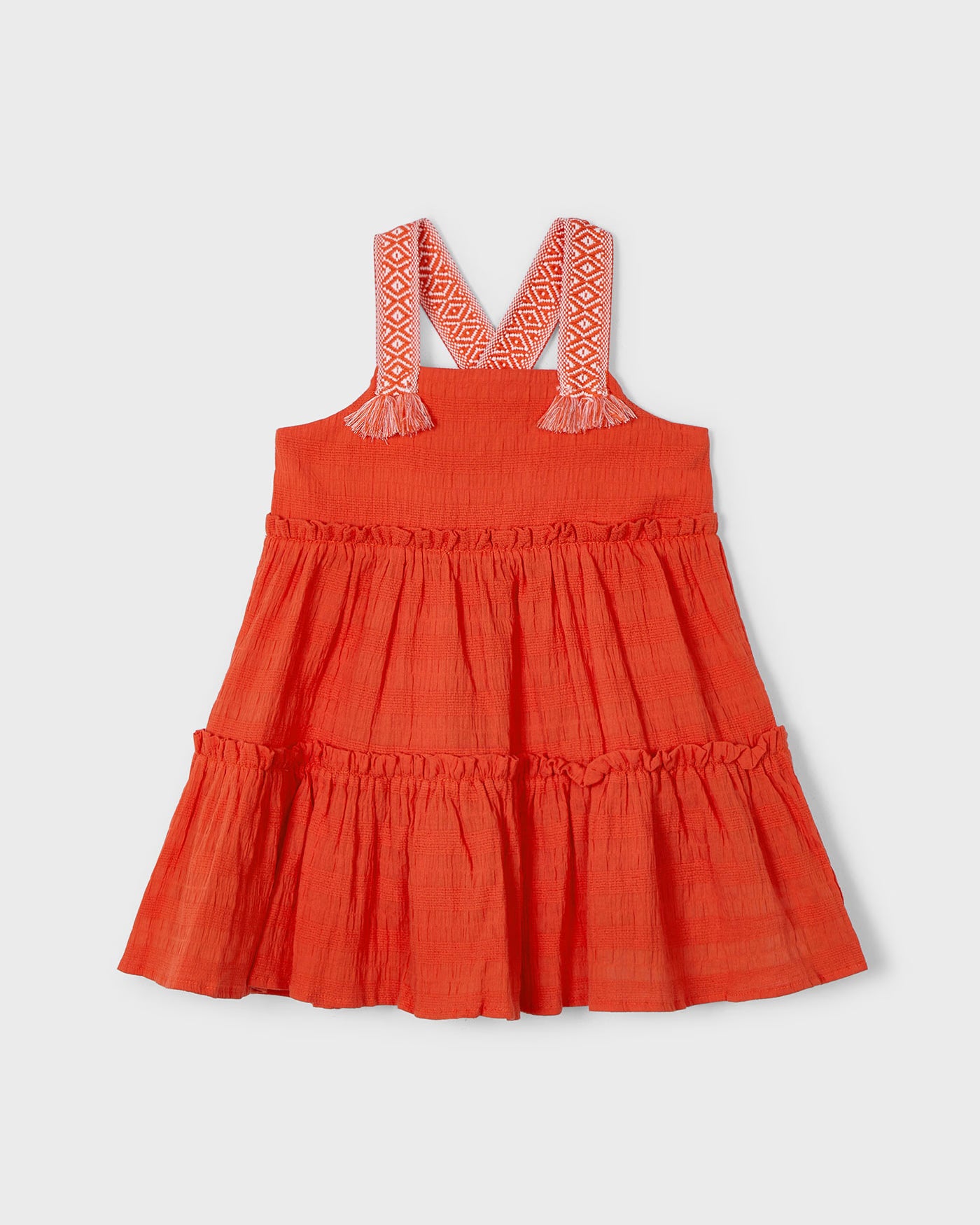 Vestito bretelle fantasia bambina Mayoral rosso paprika Mayoral Rosso