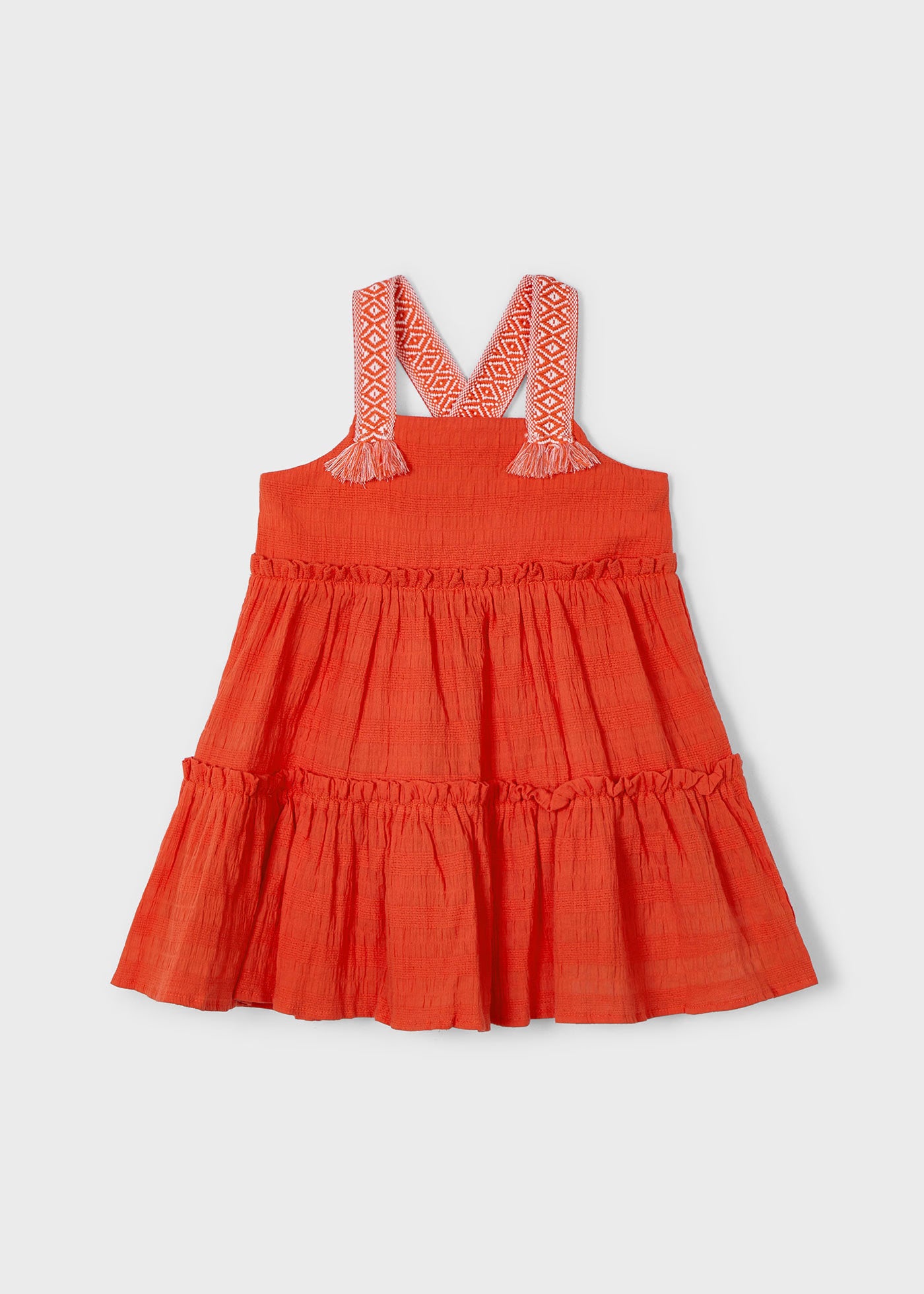 Vestito bretelle fantasia bambina Mayoral rosso paprika Mayoral Rosso