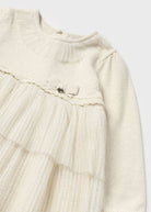 Vestito cerimonia combinato gonna tulle neonata Maoyral panna - ErreGiModaBimbo