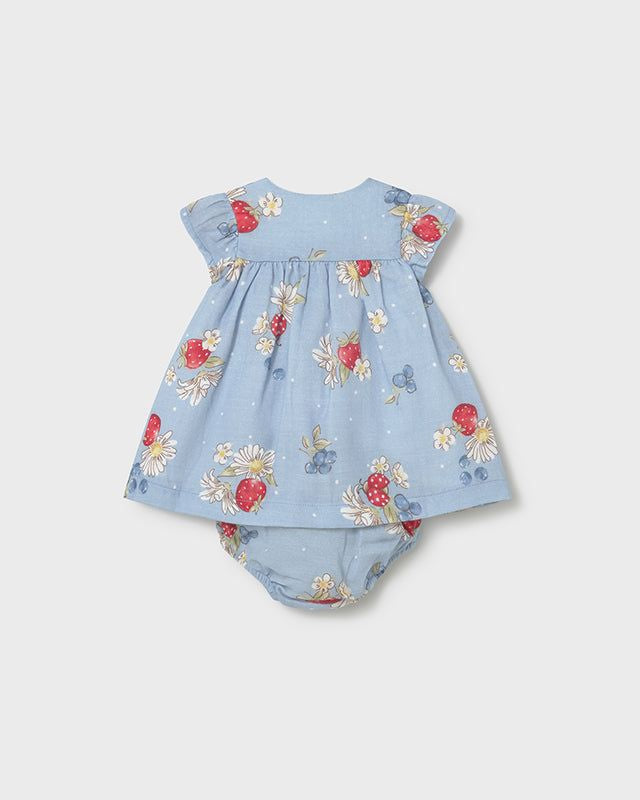 Vestito chiffon neonata Mayoral con corpi pannolino fragole Mayoral 0-1 Mesi 55cm