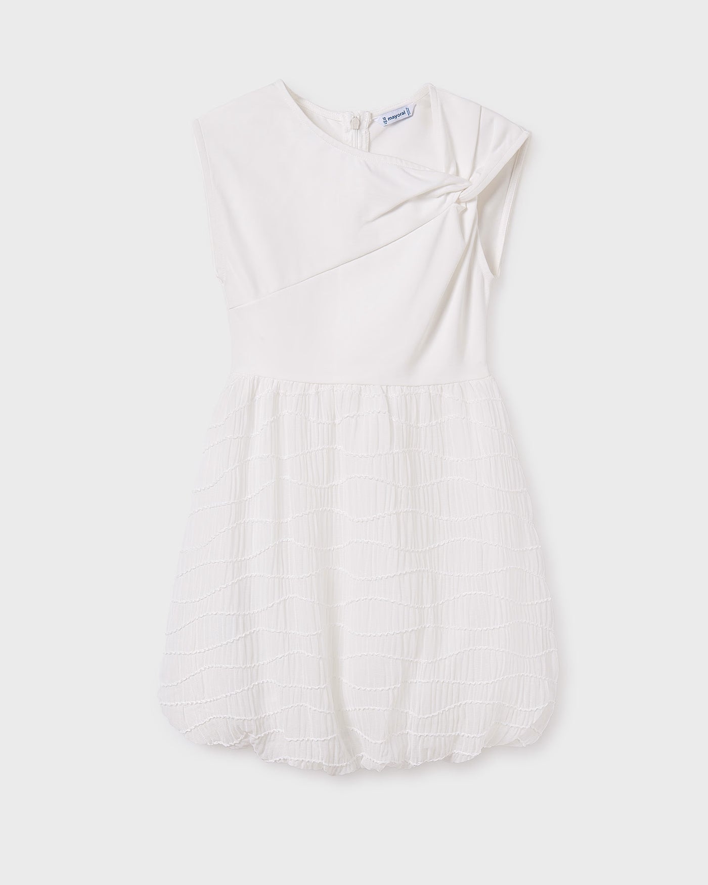 Vestito combinato nodo ragazza Mayoral panna Mayoral 8 Anni 128cm