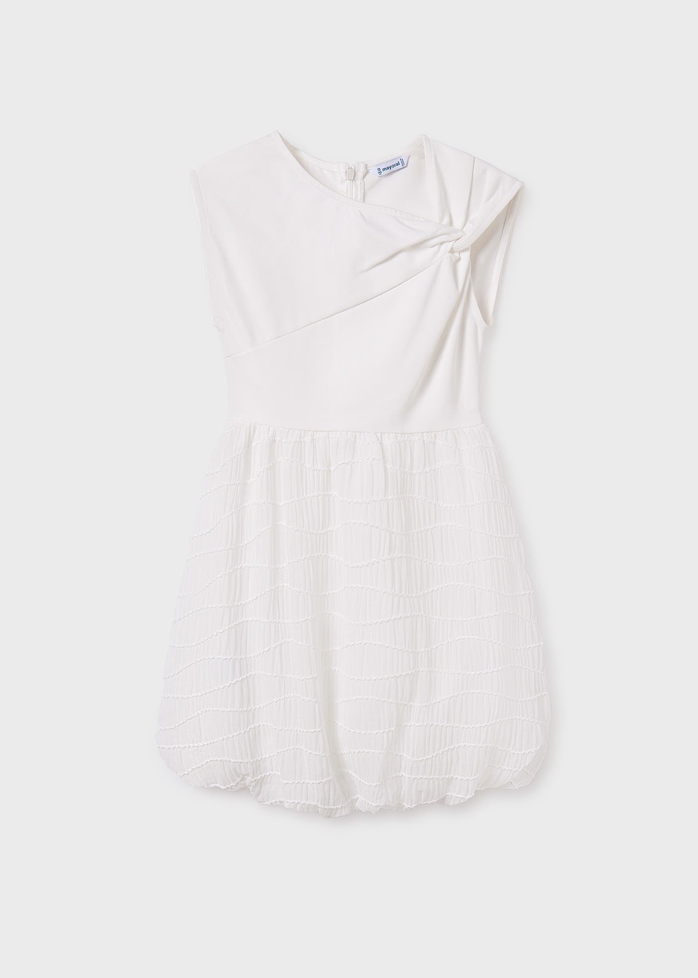 Vestito combinato nodo ragazza Mayoral panna Mayoral 8 Anni 128cm