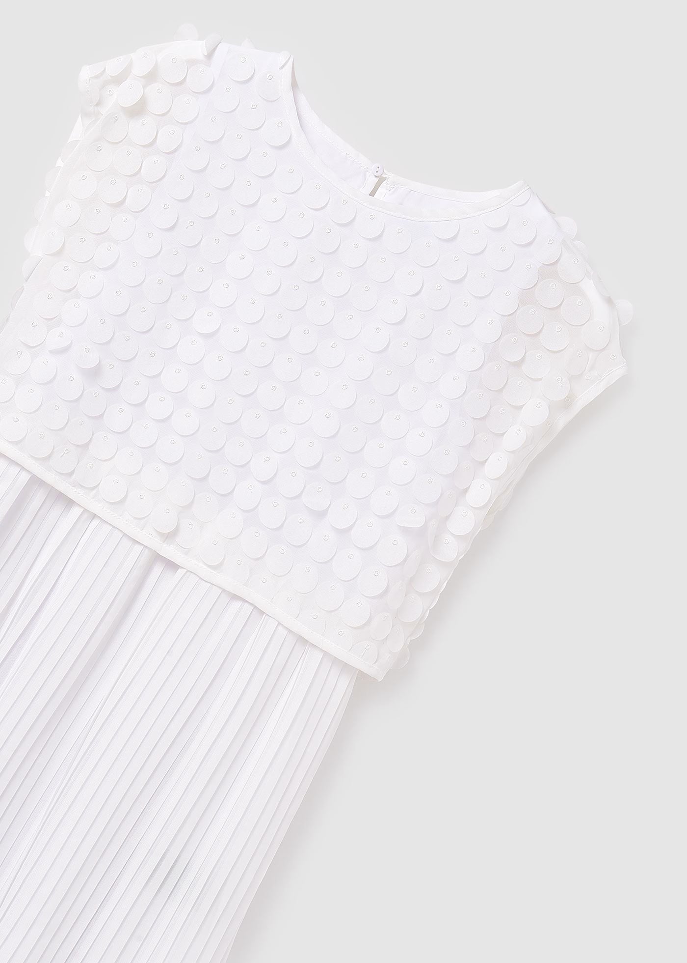 Vestito combinato plissettato ragazza Mayoral panna Mayoral Panna