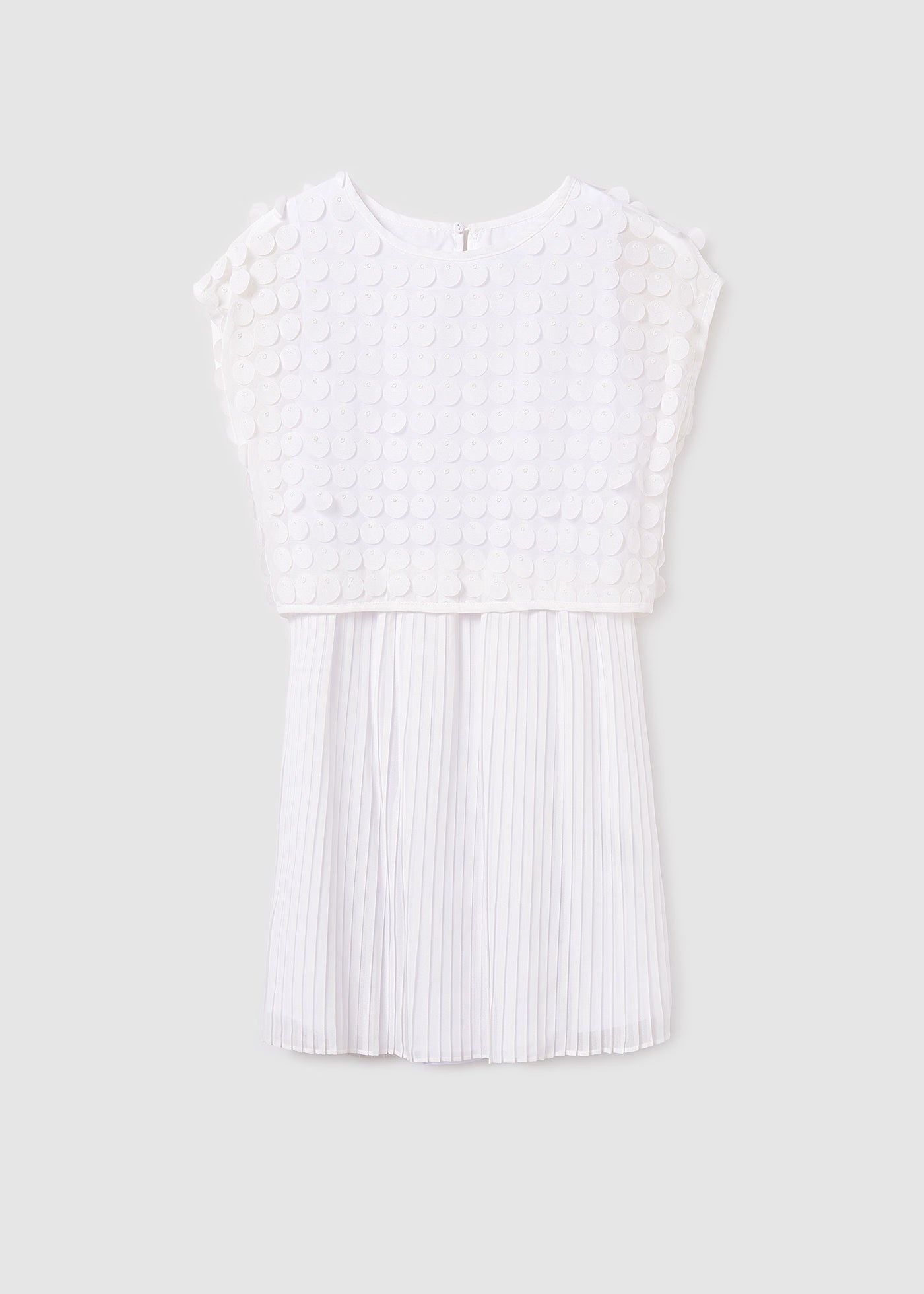 Vestito combinato plissettato ragazza Mayoral panna Mayoral Panna