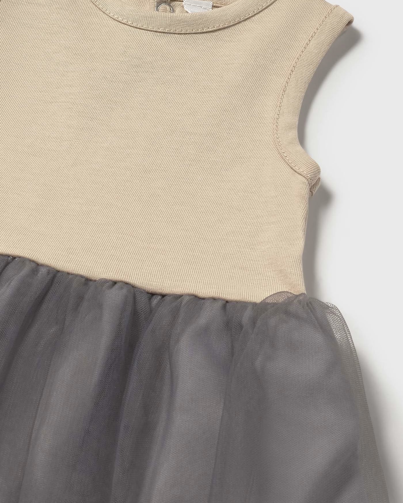 Vestito combinato tulle neonata Mayoral Newborn beige grigio pois Mayoral 0-1 Mesi 55cm