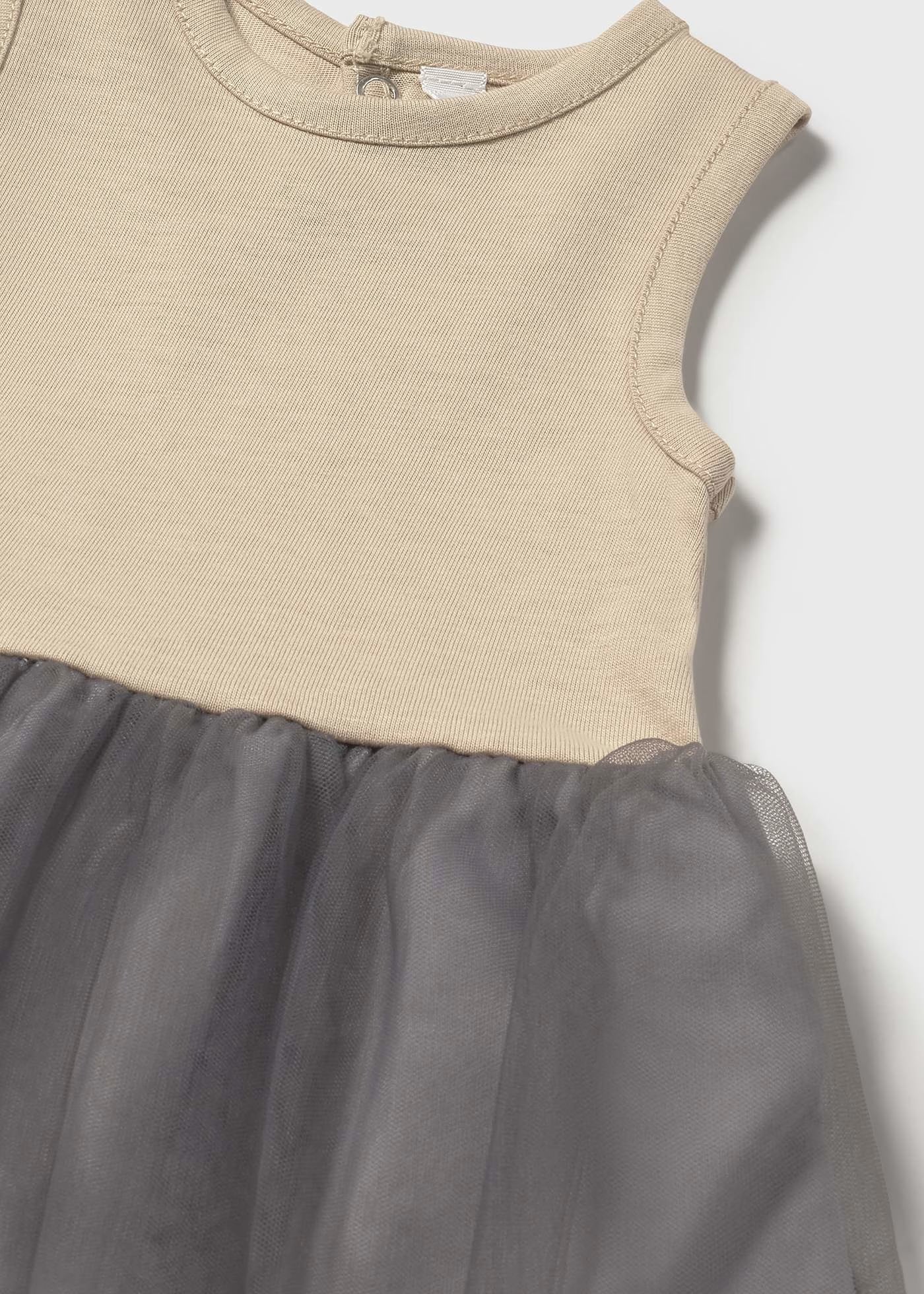 Vestito combinato tulle neonata Mayoral Newborn beige grigio pois Mayoral 0-1 Mesi 55cm