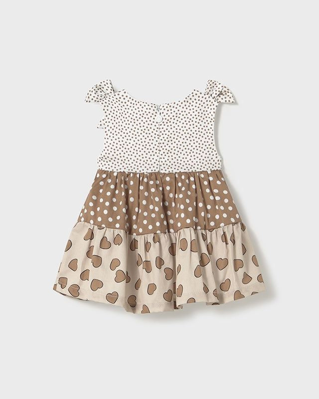 Vestito combinato volant neonata Mayoral Newborn pois orsetto Mayoral Marrone