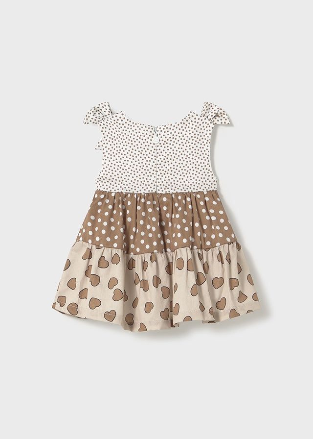 Vestito combinato volant neonata Mayoral Newborn pois orsetto Mayoral Marrone